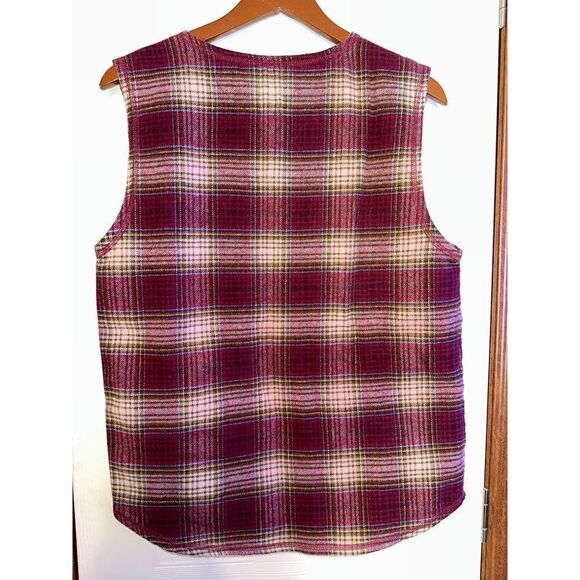 American Eagle Outfitters Vest Vintage Plaid Wool Blend Made in Italy  Size Med - Picture 4 of 9
